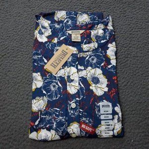 NEW $69.50 Duluth Trading Co. Wrinklefighter Tunic Floral Blue Womens M Medium